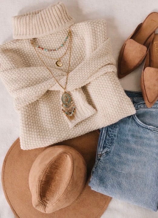 Cozy lifestyle flatlay